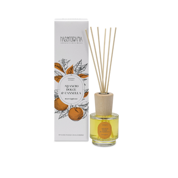 Diffusore a bastoncini Arancio dolce e Cannella, 100ml Nasoterapia