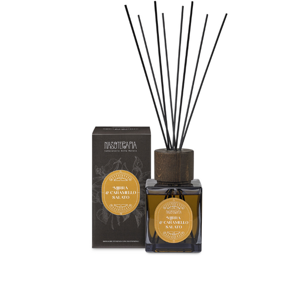 Diffusore a bastoncini Mirra & Caramello salato, 200 ml - 500 ml Nasoterapia