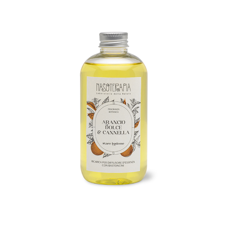 Ricarica per diffusore a bastoncini Arancio dolce e Cannella, 250 ml Nasoterapia