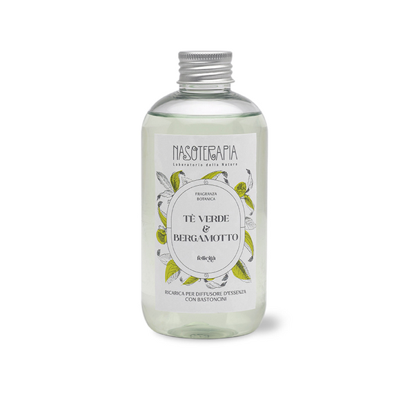 Ricarica per diffusore a bastoncini Tè verde e Bergamotto, 250 ml Nasoterapia