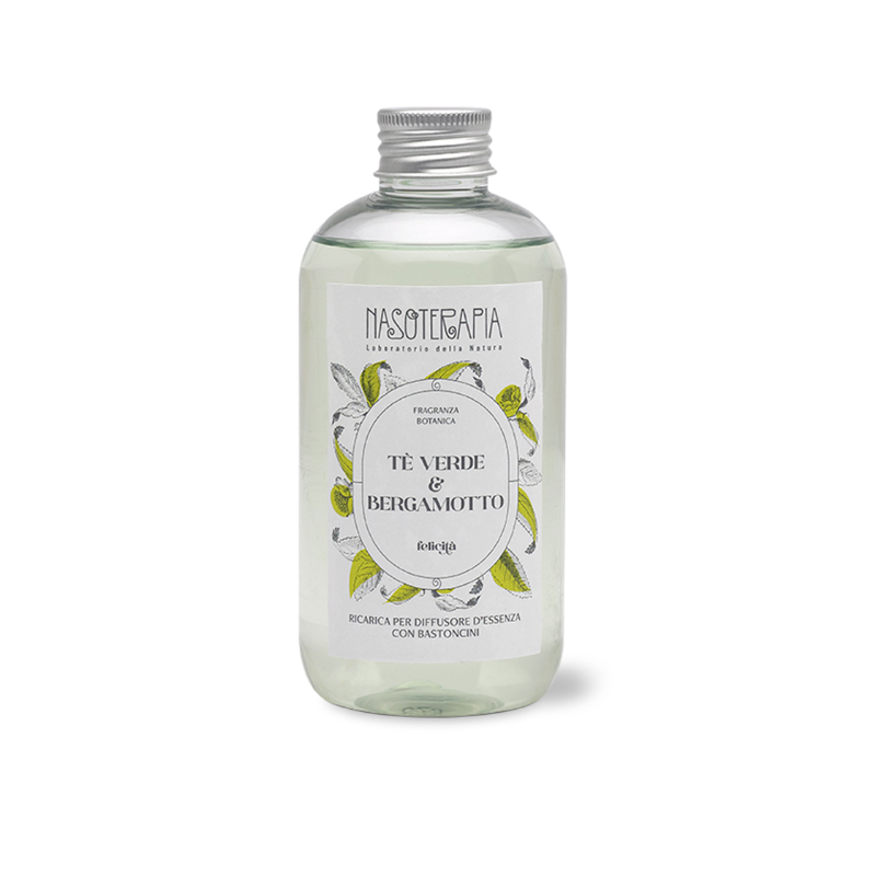 Ricarica per diffusore a bastoncini Tè verde e Bergamotto, 250 ml Nasoterapia