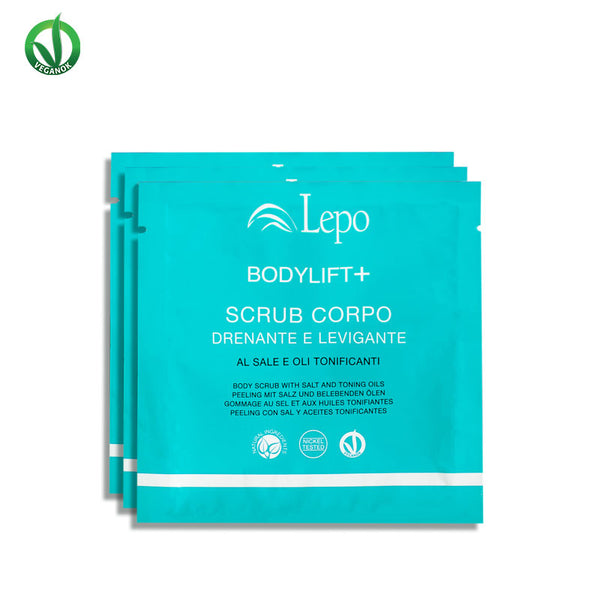 Scrub Corpo Drenante e Levigante Bodylift+, 3 buste 40 g