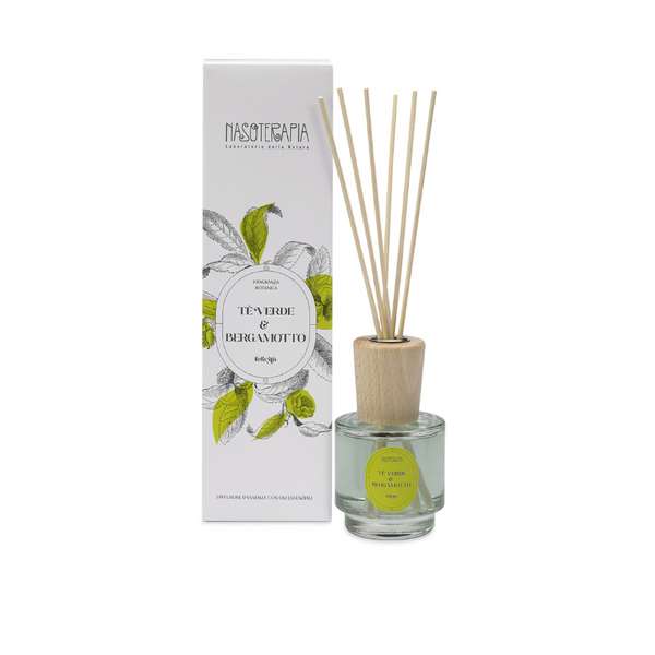 Diffusore a bastoncini Tè verde e Bergamotto, 100ml Nasoterapia