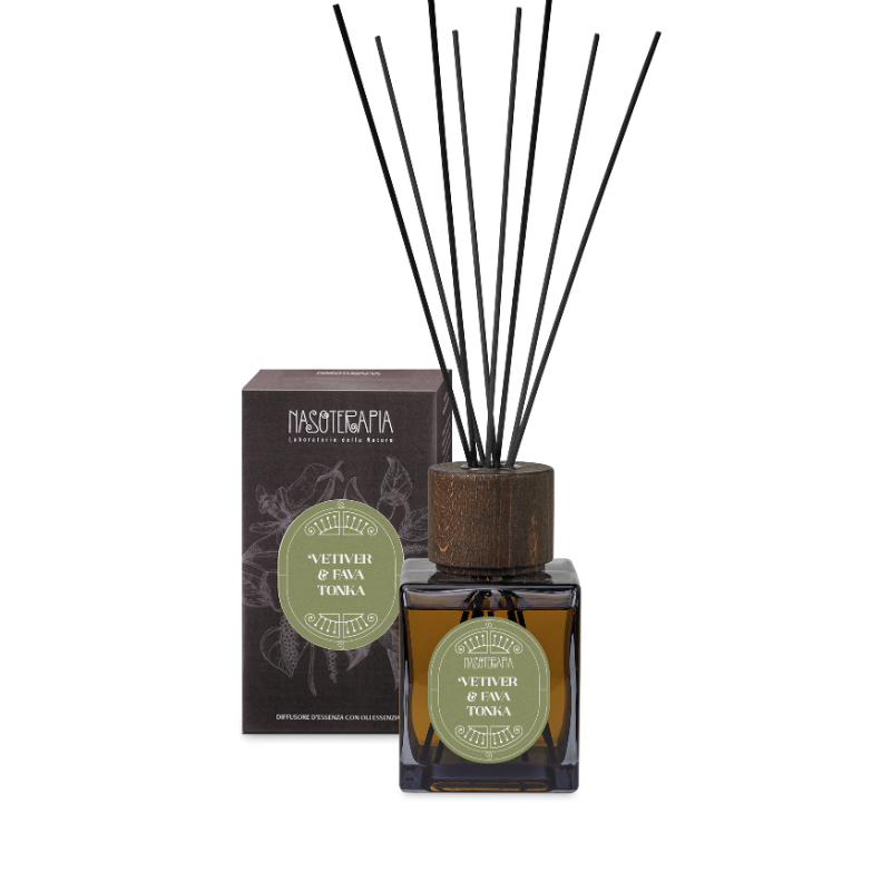 Vetiver & Fava tonka diffusore a bastoncini, 200 ml - 500 ml Nasoterapia