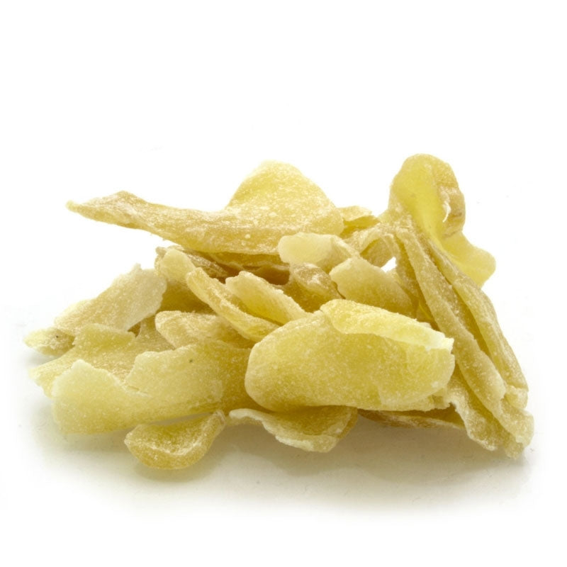 Zenzero rizoma candito a fette, senza zucchero in superficie